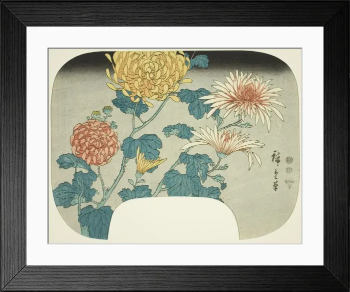 Framed Print : Chrysanthemums, c. 1840s. Creator: Ando Hiroshige Framed Print : Chrysanthemums, c. 1840s. Creator: Ando Hiroshige