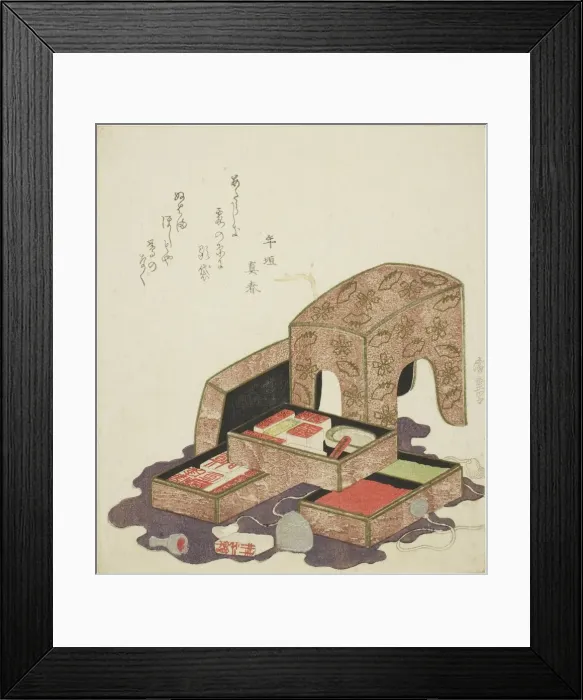 Framed Print : Collection of seals in lacquer trays, c. 1820. Creator: Ando Hiroshige Framed Print : Collection of seals in lacquer trays, c. 1820. Creator: Ando Hiroshige
