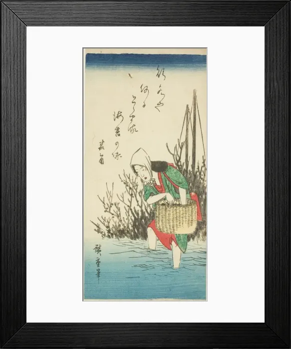 Framed Print : Woman gathering seaweed, n. d. Creator: Ando Hiroshige Framed Print : Woman gathering seaweed, n. d. Creator: Ando Hiroshige