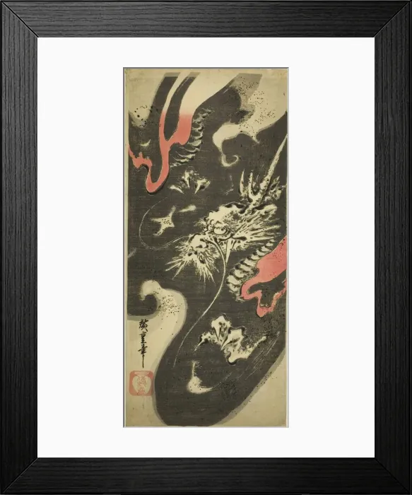Framed Print : Dragon in clouds, c. 1830s. Creator: Ando Hiroshige Framed Print : Dragon in clouds, c. 1830s. Creator: Ando Hiroshige