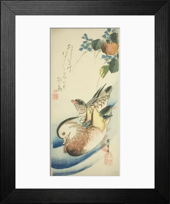 Framed Print : Mandarin ducks, 1830s. Creator: Ando Hiroshige Framed Print : Mandarin ducks, 1830s. Creator: Ando Hiroshige