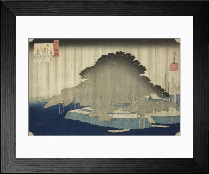 Framed Print : Night Rain at Karasaki (Karasaki no yau), from the series Eight Views of Omi (Omi hakkei... c1834. Creator: Ando Hiroshige. Night Rain at Karasaki (Karasaki no yau), from the series Eight Views of Omi (Omi hakkei... c1834) Framed Print : Night Rain at Karasaki (Karasaki no yau), from the series Eight Views of Omi (Omi hakkei... c1834. Creator: Ando Hiroshige. Night Rain at Karasaki (Karasaki no yau), from the series Eight Views of Omi (Omi hakkei... c1834)