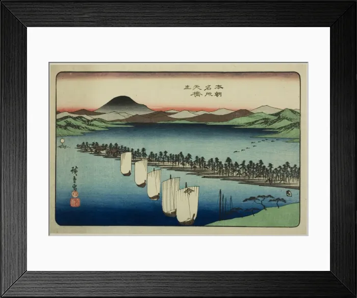 Framed Print : Amanohashidate, from the series Famous Places of Japan (Honcho meisho), c. 1837 / 39. Creator: Ando Hiroshige. Amanohashidate, from the series Famous Places of Japan (Honcho meisho), c. 1837 / 39. Creator: Ando Hiroshige Framed Print : Amanohashidate, from the series Famous Places of Japan (Honcho meisho), c. 1837 / 39. Creator: Ando Hiroshige. Amanohashidate, from the series Famous Places of Japan (Honcho meisho), c. 1837 / 39. Creator: Ando Hiroshige
