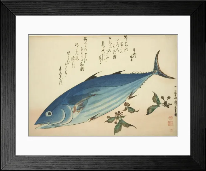 Framed Print : Bonito and saxifrage, from an untitled series of fish, c. 1832 / 33. Creator: Ando Hiroshige Framed Print : Bonito and saxifrage, from an untitled series of fish, c. 1832 / 33. Creator: Ando Hiroshige