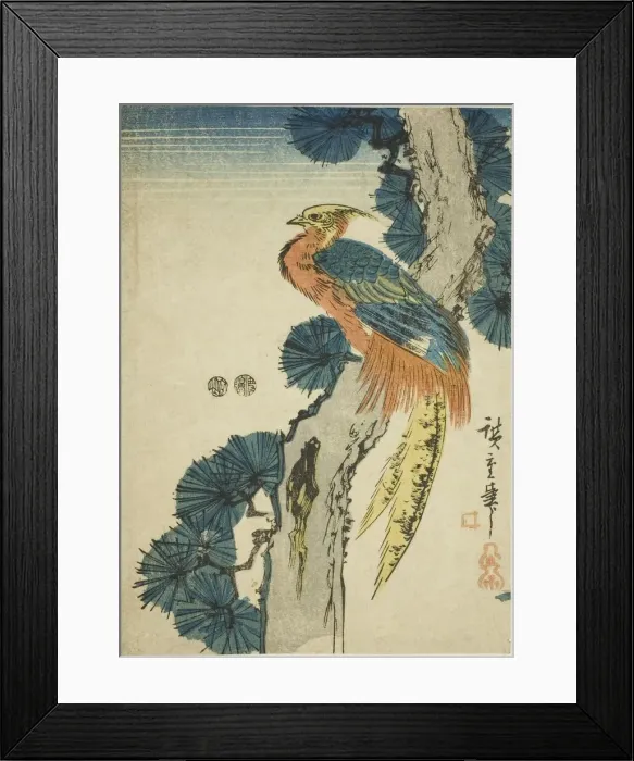 Framed Print : Pheasant and pine tree, c. 1847 / 52. Creator: Ando Hiroshige Framed Print : Pheasant and pine tree, c. 1847 / 52. Creator: Ando Hiroshige
