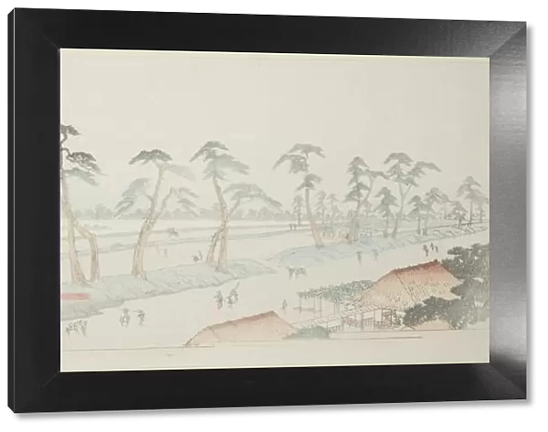 Takada Riding Grounds (Takada baba), from the series 'Thirteen Views of the Environs... c.1837 / 44. Creator: Ando Hiroshige. Takada Riding Grounds (Takada baba), from the series 'Thirteen Views of the Environs... c.1837 / 44