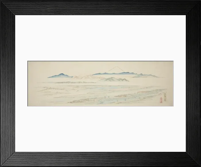 Framed Print : Village of Tamagawa (Tamagawa no sato), from an untitled series of famous views... c. 1839 / 40. Creator: Ando Hiroshige Framed Print : Village of Tamagawa (Tamagawa no sato), from an untitled series of famous views... c. 1839 / 40. Creator: Ando Hiroshige