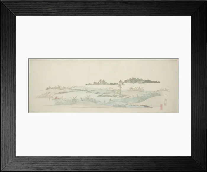 Framed Print : Hagi Temple (Hagidera), from the series Thirteen Views of the Environs of Edo, c. 1837 / 44. Creator: Ando Hiroshige. Hagi Temple (Hagidera), from the series Thirteen Views of the Environs of Edo, c. 1837 / 44. Creator: Ando Hiroshige