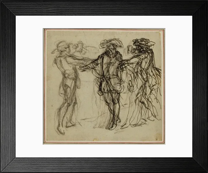 Framed Print : Study for a second edition, never published, of Colles La Partie de Chasse de Hen Framed Print : Study for a second edition, never published, of Colles La Partie de Chasse de Hen