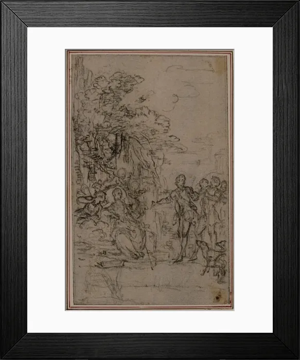 Framed Print : Study for Vignette in Fontenelles (attr. ) Les Amours de Mirtil, Canto II, c Framed Print : Study for Vignette in Fontenelles (attr. ) Les Amours de Mirtil, Canto II, c