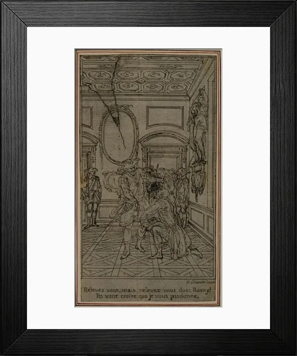 Framed Print : Study for Vignette-Frontispiece of Colles La Partie de Chasse de Henri IV Framed Print : Study for Vignette-Frontispiece of Colles La Partie de Chasse de Henri IV