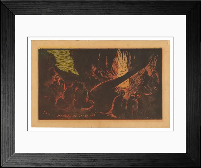 Framed Print : Mahna no varua ino (The Devil Speaks), from the Noa Noa Suite, 1894 Framed Print : Mahna no varua ino (The Devil Speaks), from the Noa Noa Suite, 1894