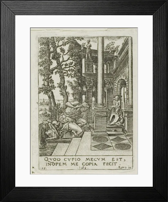 Framed Print : Narcissus, 1569. Creator: Etienne Delaune Framed Print : Narcissus, 1569. Creator: Etienne Delaune