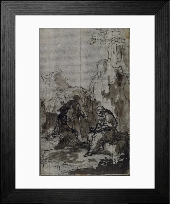Framed Print : Study for Vignette in AbbeDinouarts Vie du Venerable don Juan de Framed Print : Study for Vignette in AbbeDinouarts Vie du Venerable don Juan de