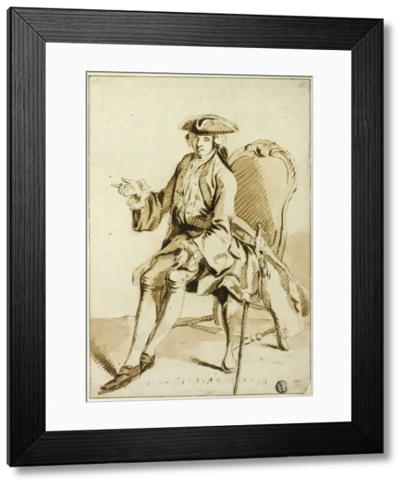Framed Print : Young Seigneur Seated, n. d. Creator: Hubert Francois Gravelot Framed Print : Young Seigneur Seated, n. d. Creator: Hubert Francois Gravelot