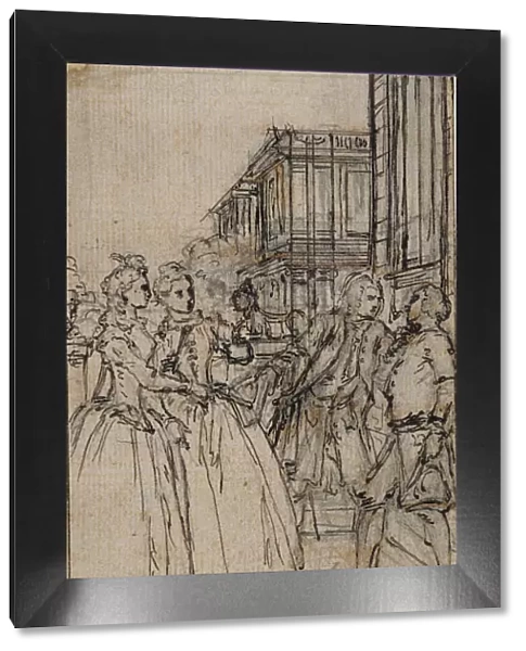 Literary Illustration with Two Ladies and Two Gentlemen in a Street, n. d