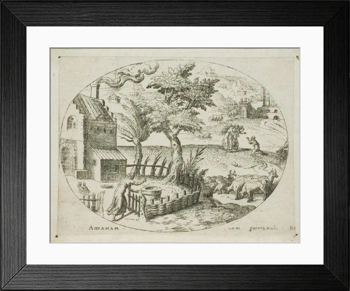 Framed Print : Abraham Receiving the Three Angels, n. d. Creator: Etienne Delaune Framed Print : Abraham Receiving the Three Angels, n. d. Creator: Etienne Delaune
