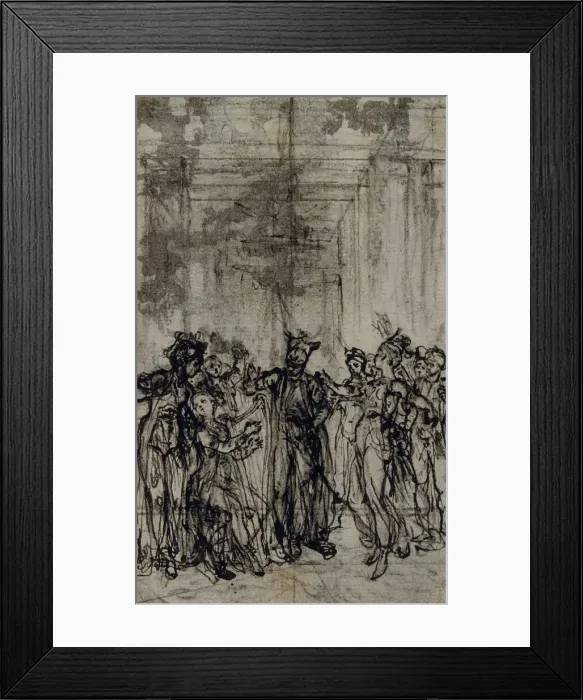 Framed Print : Study for Vignette in Jean Francois Marmontels Contes Moraux, c. 1765 Framed Print : Study for Vignette in Jean Francois Marmontels Contes Moraux, c. 1765