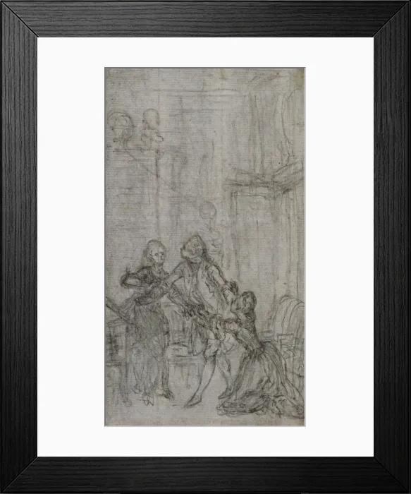 Framed Print : Study for Vignette-Frontispiece in Charles-Simon Favarts L Amitieà Framed Print : Study for Vignette-Frontispiece in Charles-Simon Favarts L Amitieà