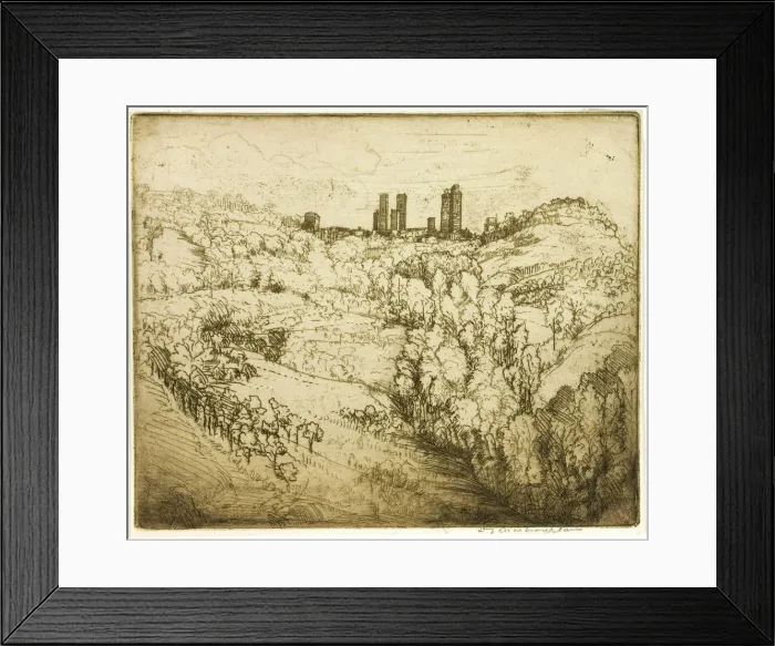 Framed Print : The Hill City, 1909. Creator: Donald Shaw MacLaughlan Framed Print : The Hill City, 1909. Creator: Donald Shaw MacLaughlan