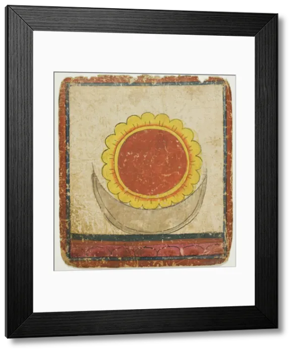 Framed Print : Sun, Moon and Lotus on Lotus Throne, from a Set of Initiation Cards (Tsakali) Framed Print : Sun, Moon and Lotus on Lotus Throne, from a Set of Initiation Cards (Tsakali)