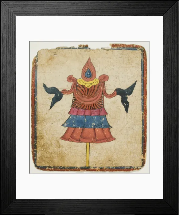 Framed Print : The Victory Banner (Dhwaja), from a Set of Initiation Cards (Tsakali), 14th / 15th century Framed Print : The Victory Banner (Dhwaja), from a Set of Initiation Cards (Tsakali), 14th / 15th century
