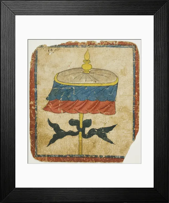 Framed Print : The Parasol (chatra), from a Set of Initiation Cards (Tsakali), 14th / 15th century Framed Print : The Parasol (chatra), from a Set of Initiation Cards (Tsakali), 14th / 15th century