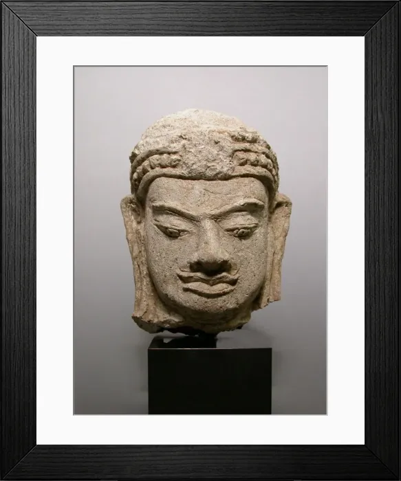 Framed Print : Head of a Male Deity (Deva), Haripunjaya period, 11th / 12th century. Creator: Unknown Framed Print : Head of a Male Deity (Deva), Haripunjaya period, 11th / 12th century. Creator: Unknown