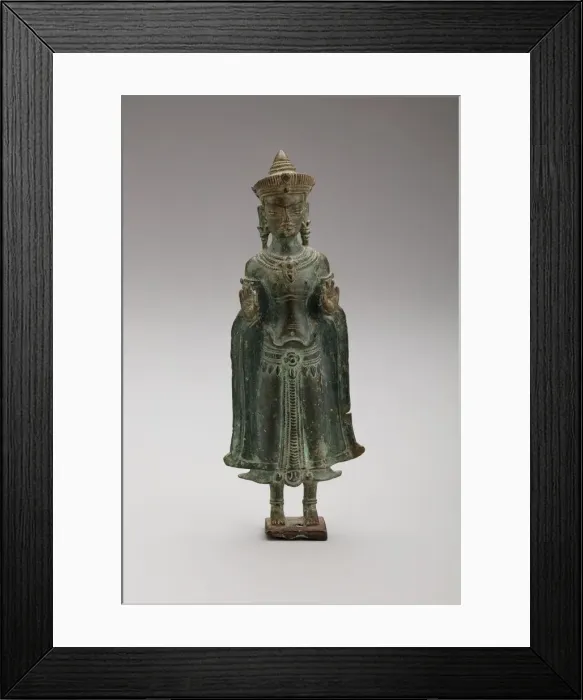 Framed Print : Crowned Buddha with Hands in Gesture of Teaching... Angkor... late 12th / early 13th cent Framed Print : Crowned Buddha with Hands in Gesture of Teaching... Angkor... late 12th / early 13th cent
