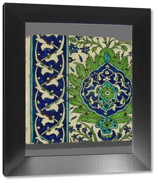 Tile, Ottoman dynasty (1299-1923), 16th or 17th century. Creator: Unknown
