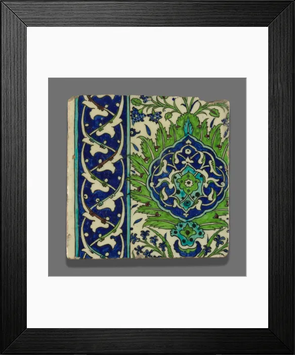 Framed Print : Tile, Ottoman dynasty (1299-1923), 16th or 17th century. Creator: Unknown Framed Print : Tile, Ottoman dynasty (1299-1923), 16th or 17th century. Creator: Unknown