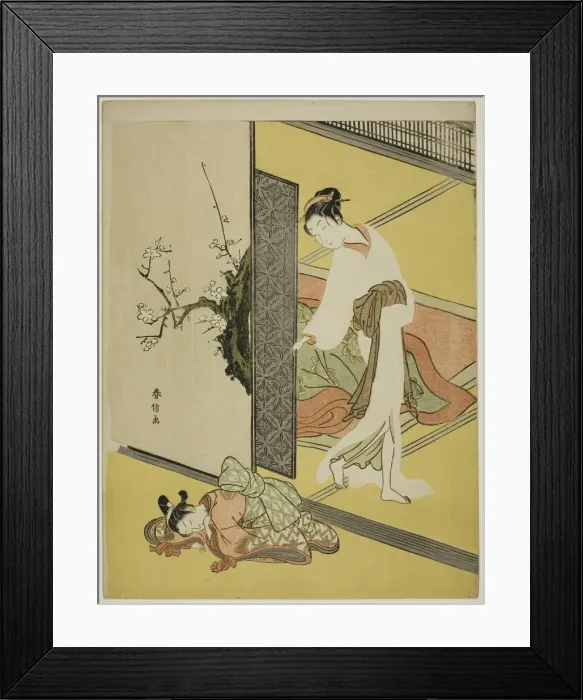 Framed Print : A Courtesan Catching Her Attendant Sleeping, c. 1766 / 68. Creator: Suzuki Harunobu Framed Print : A Courtesan Catching Her Attendant Sleeping, c. 1766 / 68. Creator: Suzuki Harunobu