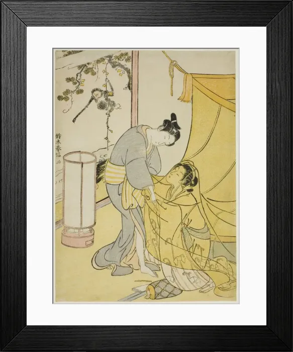 Framed Print : Lovers Parting at Dawn, c. 1767 / 68. Creator: Suzuki Harunobu Framed Print : Lovers Parting at Dawn, c. 1767 / 68. Creator: Suzuki Harunobu