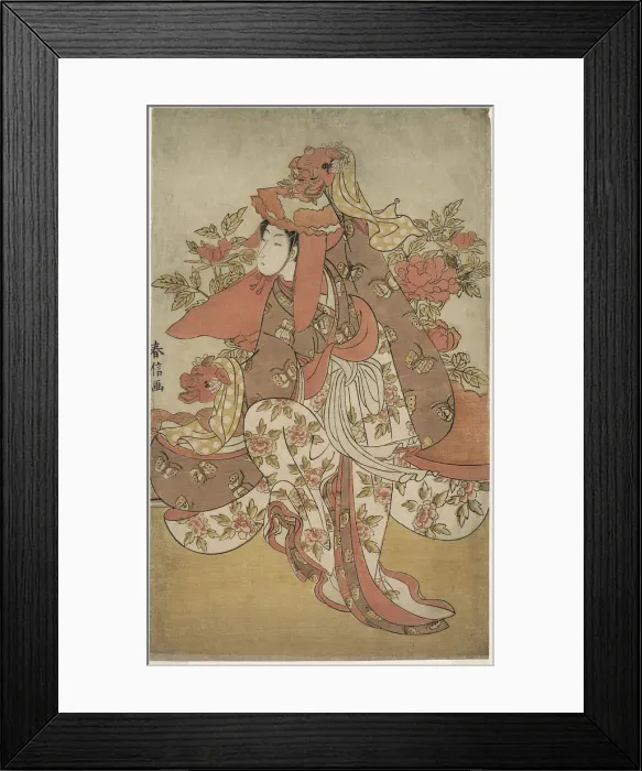 Framed Print : The Lion Dance, c. 1769 / 70. Creator: Suzuki Harunobu Framed Print : The Lion Dance, c. 1769 / 70. Creator: Suzuki Harunobu