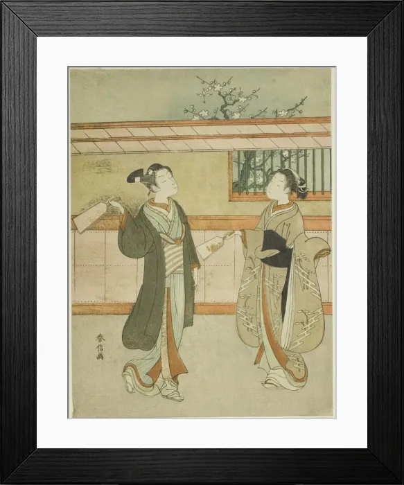 Framed Print : Playing Battledore and Shuttlecock, c. 1765 / 70. Creator: Suzuki Harunobu Framed Print : Playing Battledore and Shuttlecock, c. 1765 / 70. Creator: Suzuki Harunobu