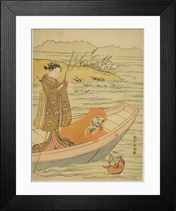 Framed Print : Daruma looking at his reflection, c. 1767 / 68. Creator: Suzuki Harunobu Framed Print : Daruma looking at his reflection, c. 1767 / 68. Creator: Suzuki Harunobu