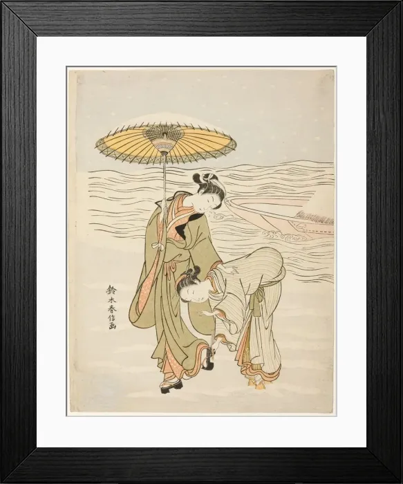 Framed Print : The Snow-Clogged Geta, c. 1767 / 68. Creator: Suzuki Harunobu Framed Print : The Snow-Clogged Geta, c. 1767 / 68. Creator: Suzuki Harunobu