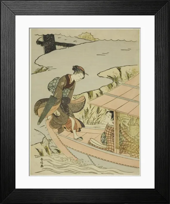 Framed Print : Girl Boarding a Boat, c. 1767 / 68. Creator: Suzuki Harunobu Framed Print : Girl Boarding a Boat, c. 1767 / 68. Creator: Suzuki Harunobu