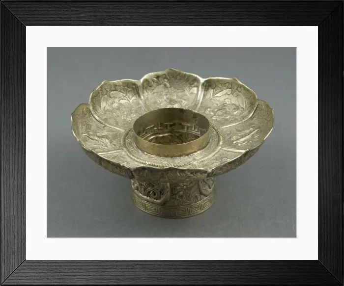 Framed Print : Lotus-Shaped Altar Bowl Stand, 18th century. Creator: Unknown Framed Print : Lotus-Shaped Altar Bowl Stand, 18th century. Creator: Unknown