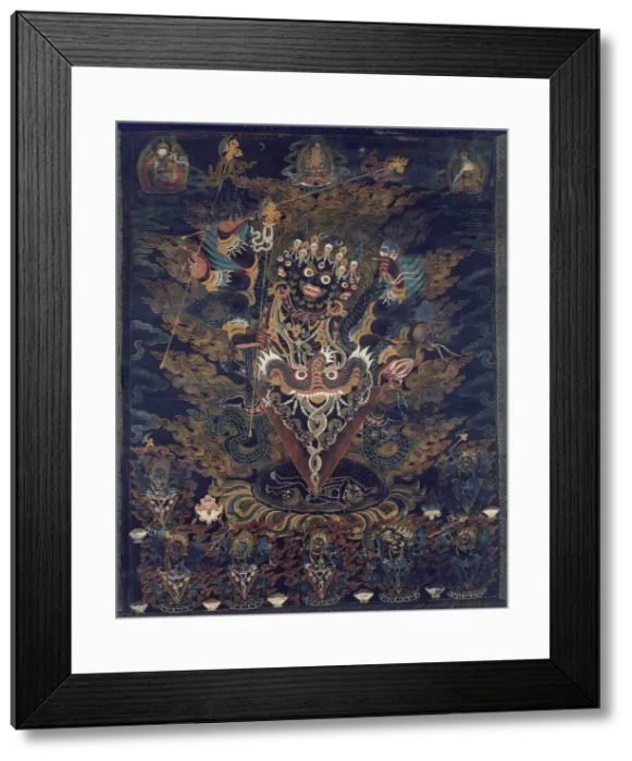Framed Print : Painted Banner (Thangka) with Guru Dragpur, a Wrathful Form of Padmasambhava Framed Print : Painted Banner (Thangka) with Guru Dragpur, a Wrathful Form of Padmasambhava