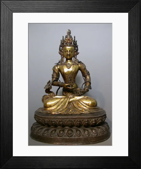 Framed Print : Buddhist Deity Vajrasattva with Bell (Ghanta) and Thunderbolt (Vajra), 18th century Framed Print : Buddhist Deity Vajrasattva with Bell (Ghanta) and Thunderbolt (Vajra), 18th century