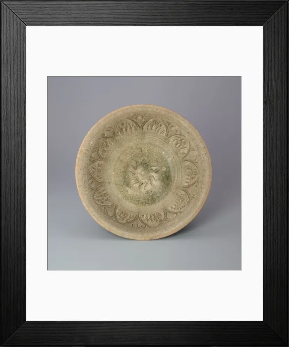 Framed Print : Sawankhalok Ware Stem Bowl with Incised Lotus Petal Design, 15th century Framed Print : Sawankhalok Ware Stem Bowl with Incised Lotus Petal Design, 15th century