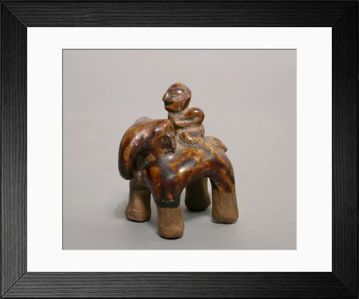 Framed Print : Figurine of Elephant and Rider, 14th / 15th century. Creator: Unknown Framed Print : Figurine of Elephant and Rider, 14th / 15th century. Creator: Unknown