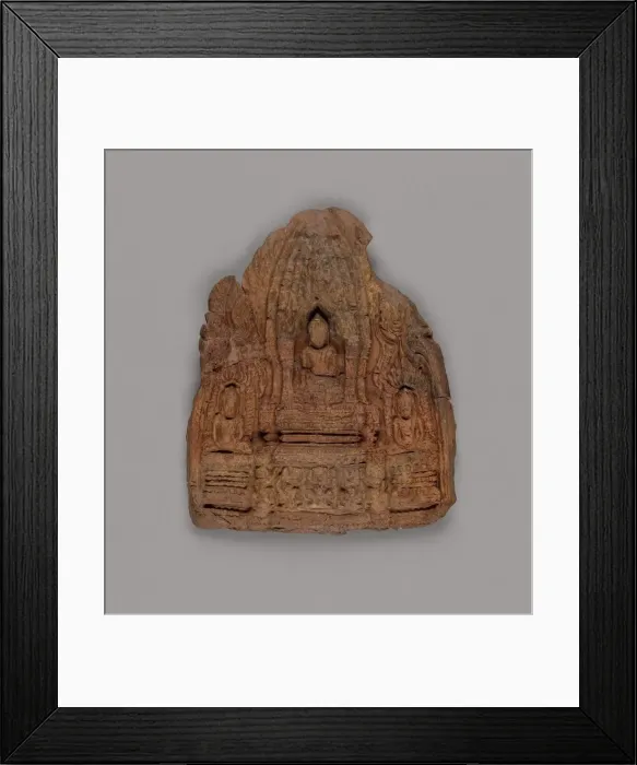 Framed Print : Votive Tablet of Gautama Buddha with Attendant Buddhas, 12th / 13th century Framed Print : Votive Tablet of Gautama Buddha with Attendant Buddhas, 12th / 13th century