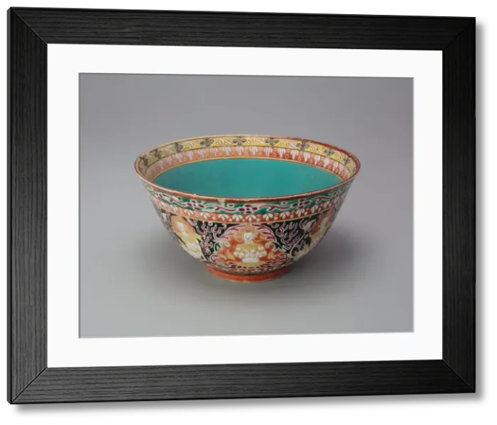 Framed Print : Five-Colored (Bencharong) Ware Bowl, 19th century. Creator: Unknown Framed Print : Five-Colored (Bencharong) Ware Bowl, 19th century. Creator: Unknown