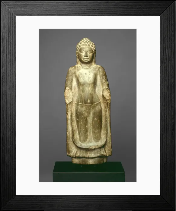Framed Print : Standing Buddha, Dvaravati period, 8th century. Creator: Unknown Framed Print : Standing Buddha, Dvaravati period, 8th century. Creator: Unknown