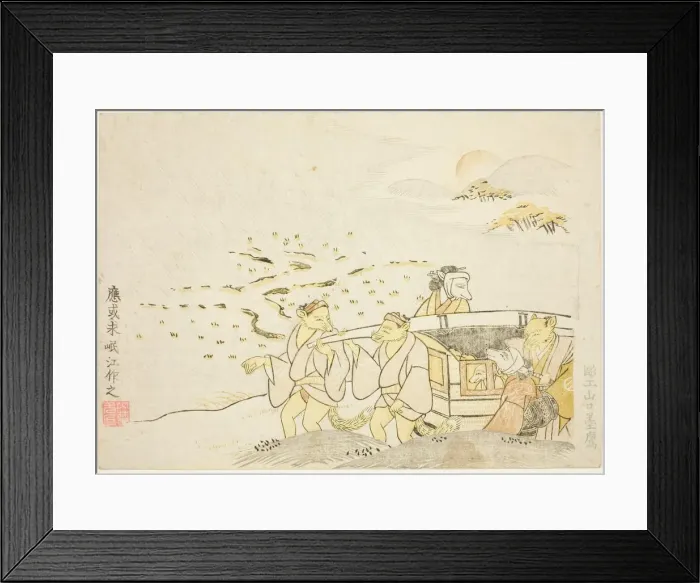 Framed Print : The Bride Traveling in the Rain, from the series The Foxes Wedding, 1765 Framed Print : The Bride Traveling in the Rain, from the series The Foxes Wedding, 1765