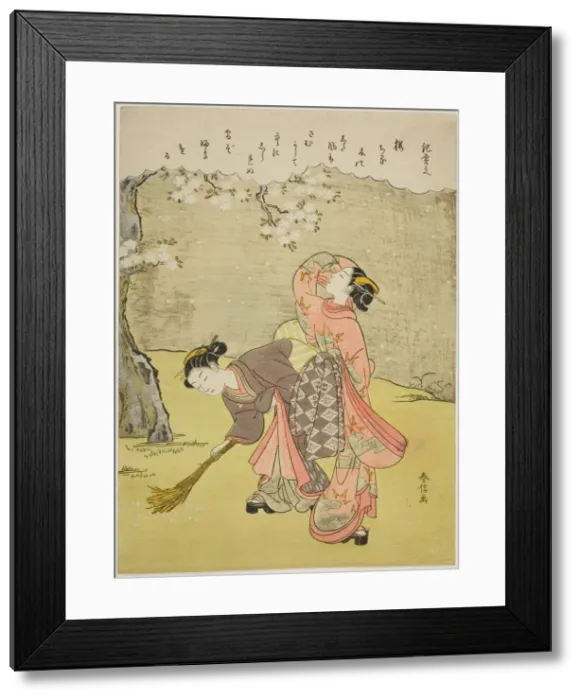 Framed Print : Poem by Ki no Tsurayuki, from an untitled series of Thirty-Six Immortal Poets, c. 1767 / 68 Framed Print : Poem by Ki no Tsurayuki, from an untitled series of Thirty-Six Immortal Poets, c. 1767 / 68