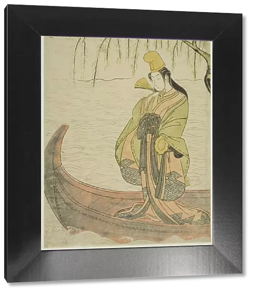 Shirabyoshi Dancer standing in Asazuma Boat, c. 1769  /  70. Creator: Suzuki Harunobu