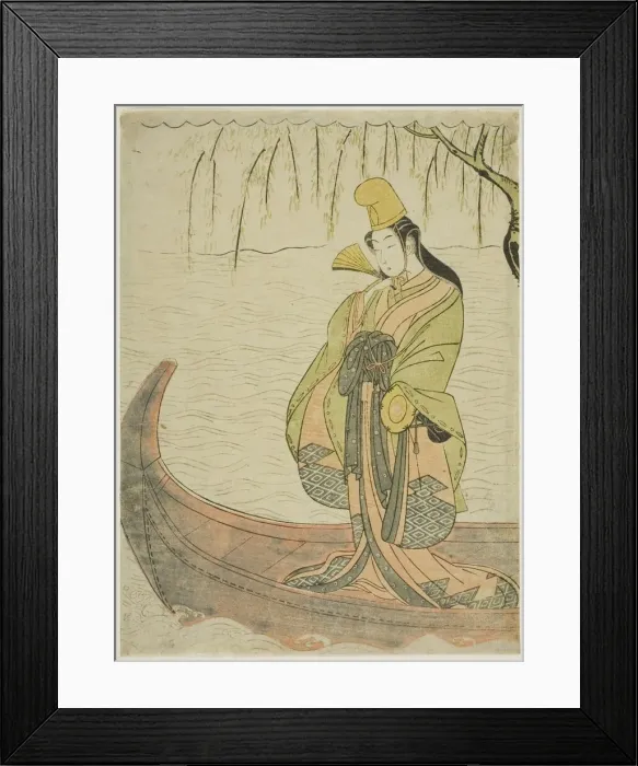 Framed Print : Shirabyoshi Dancer standing in Asazuma Boat, c. 1769 / 70. Creator: Suzuki Harunobu Framed Print : Shirabyoshi Dancer standing in Asazuma Boat, c. 1769 / 70. Creator: Suzuki Harunobu